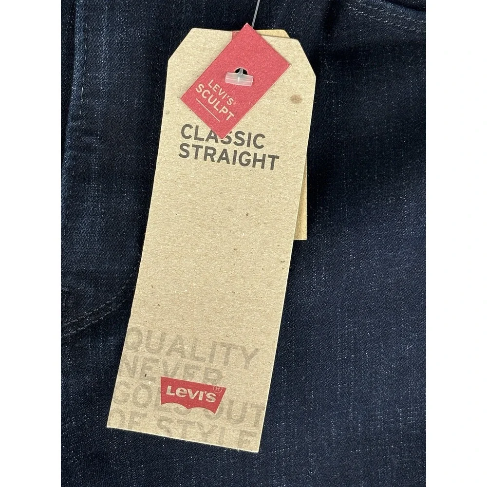 Levi's Jeans Womens Classic Straight Dark Wash Mid Rise Jeans Size 10‎